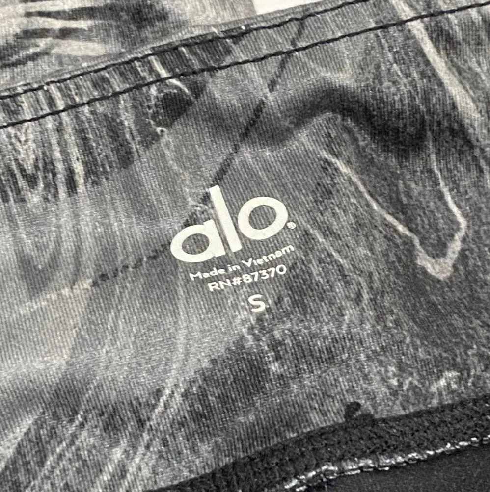 Black Gray Swirl Print Goddess Leggings S - Image 10