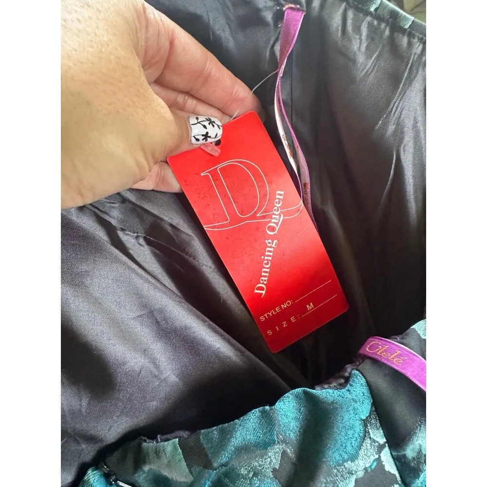 Dancing Queen NWT Strapless Floral Bubble Tiered Cocktail Semi Formal Dress M - Image 8