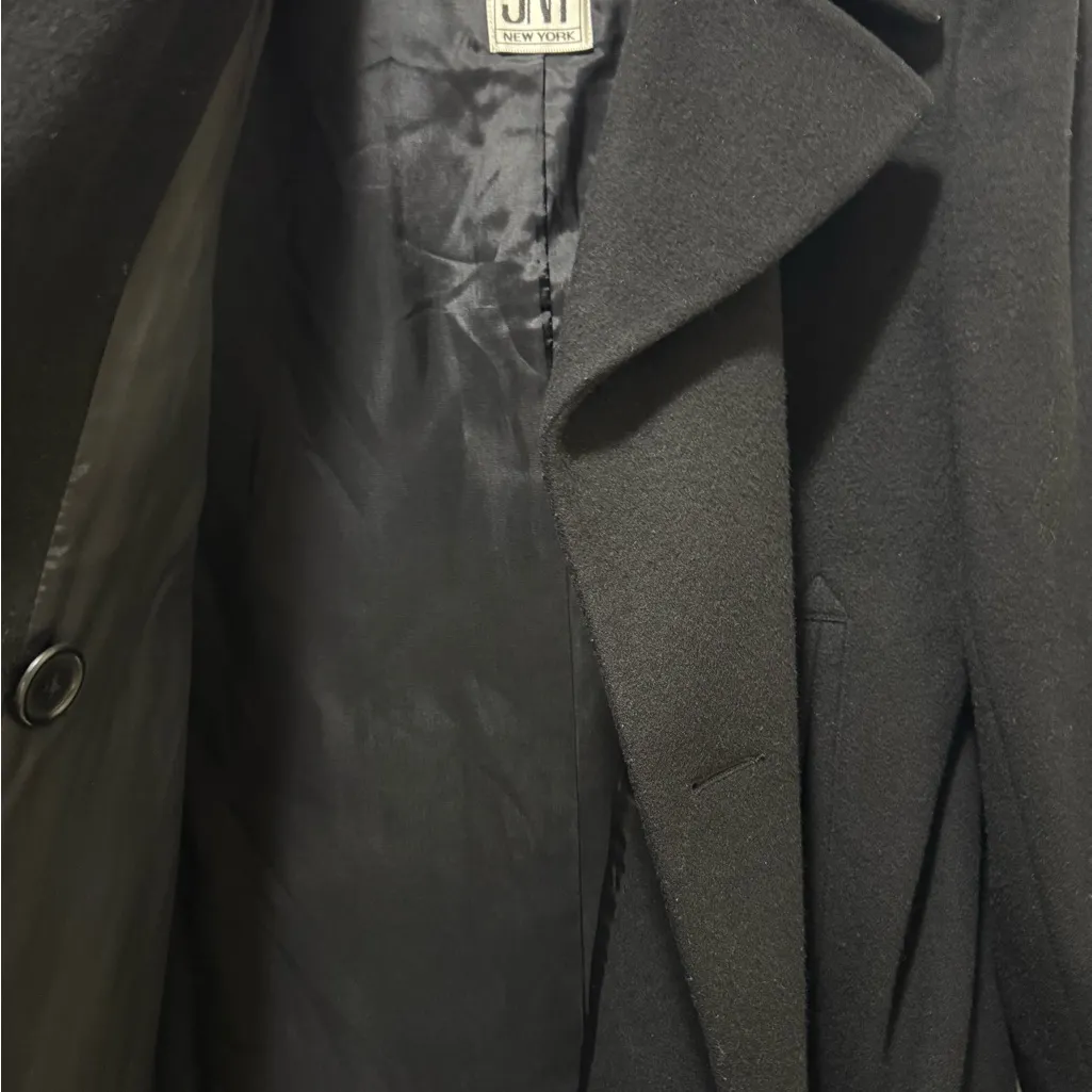 JNY Black Wool Pea Coat Women's Sz L - Image 7