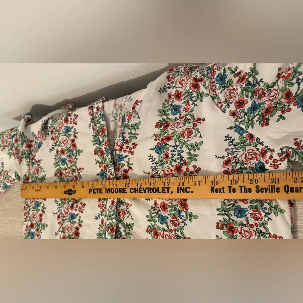 Matilda Jane Our Atlas Top Floral Button Up Boho Cottage Hi Low Hem Size Large - Image 9