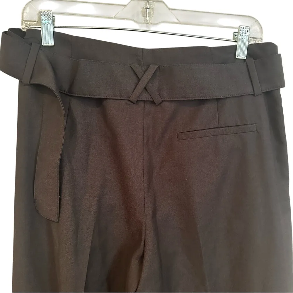 ZARA Wool High-Rise Wide Leg Belted Dress Pants Womens Small Charcoal Career NWT - Image 4
