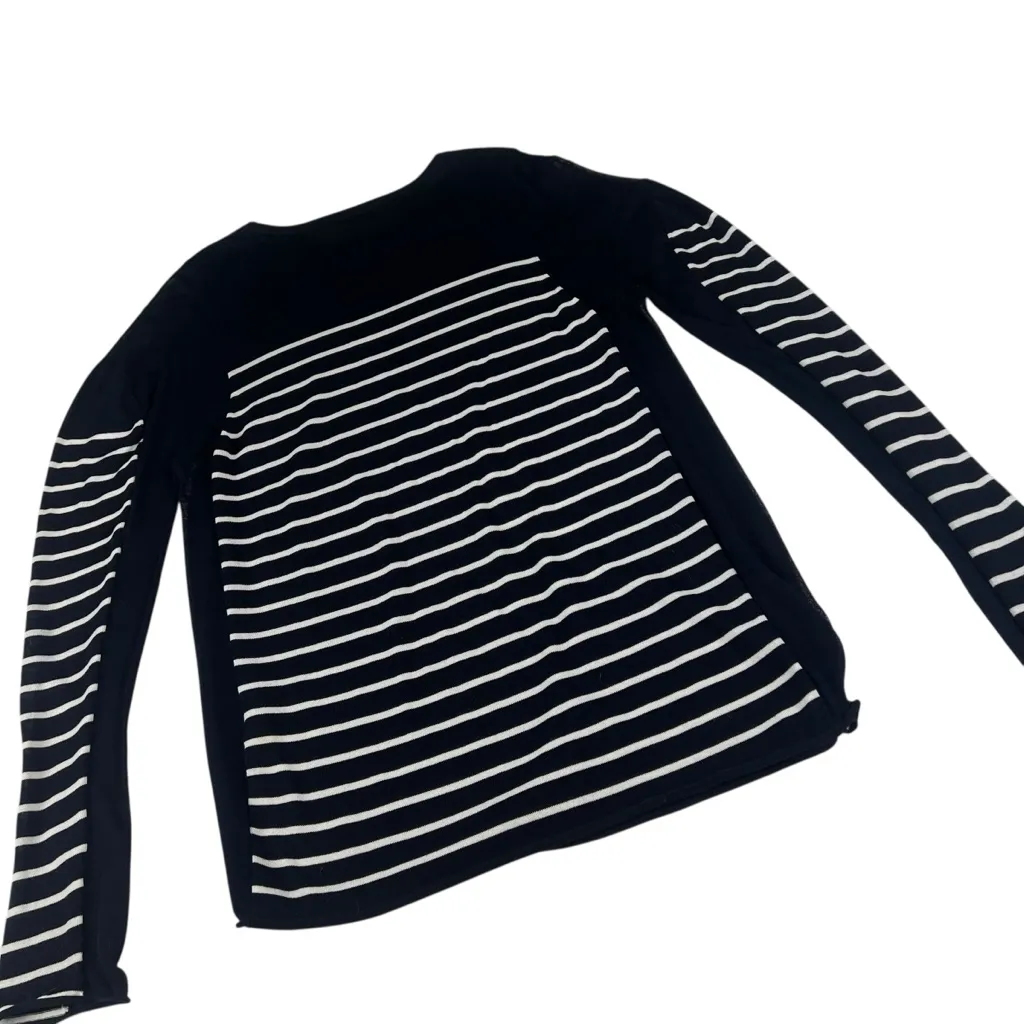 T Alexander Wang Side Sheer Panels Striped Lightweight Long Sleeve Sweater Blue Size M - Image 11