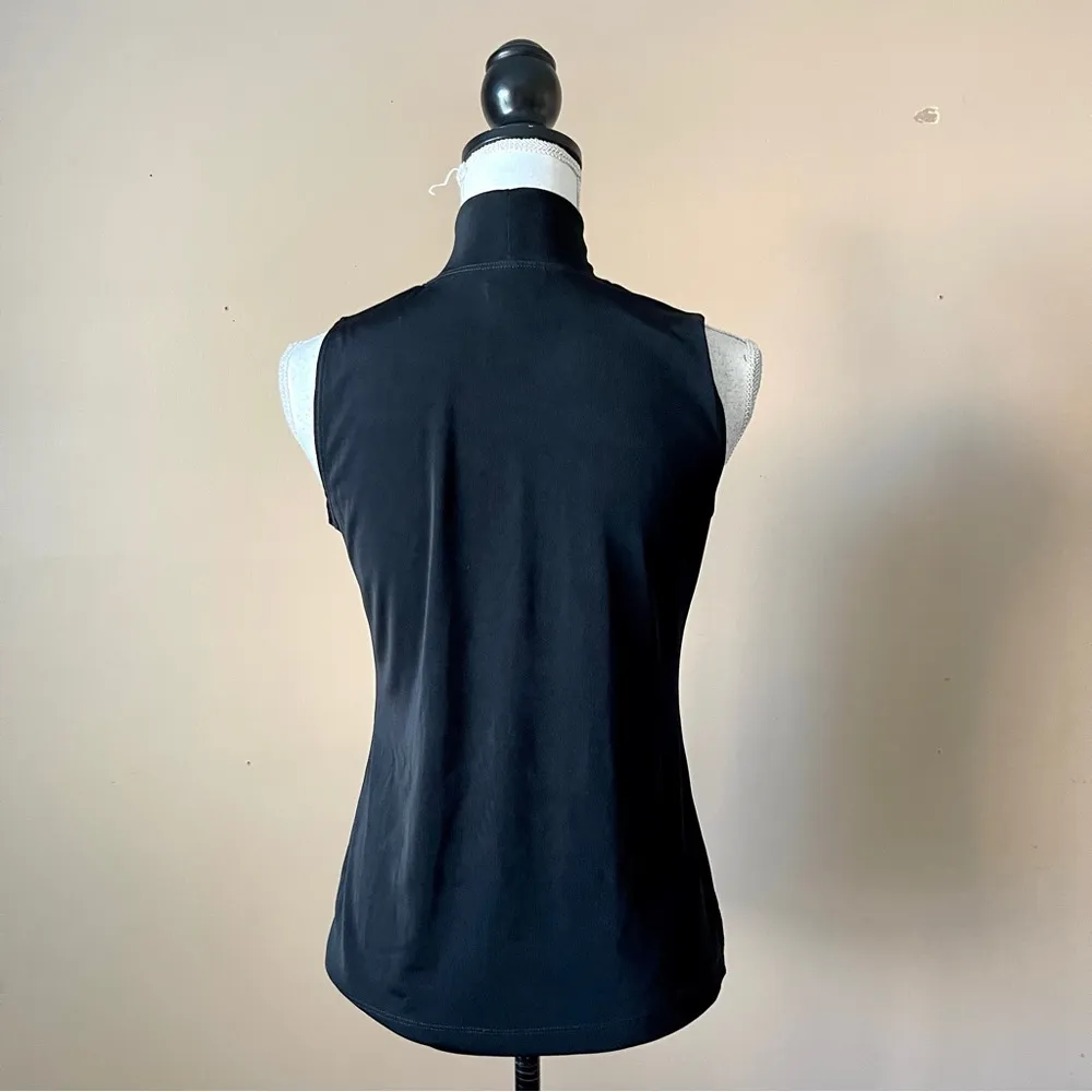 CHICO'S | Black Sleeveless Mockneck Blouse Sz 4 - Image 4