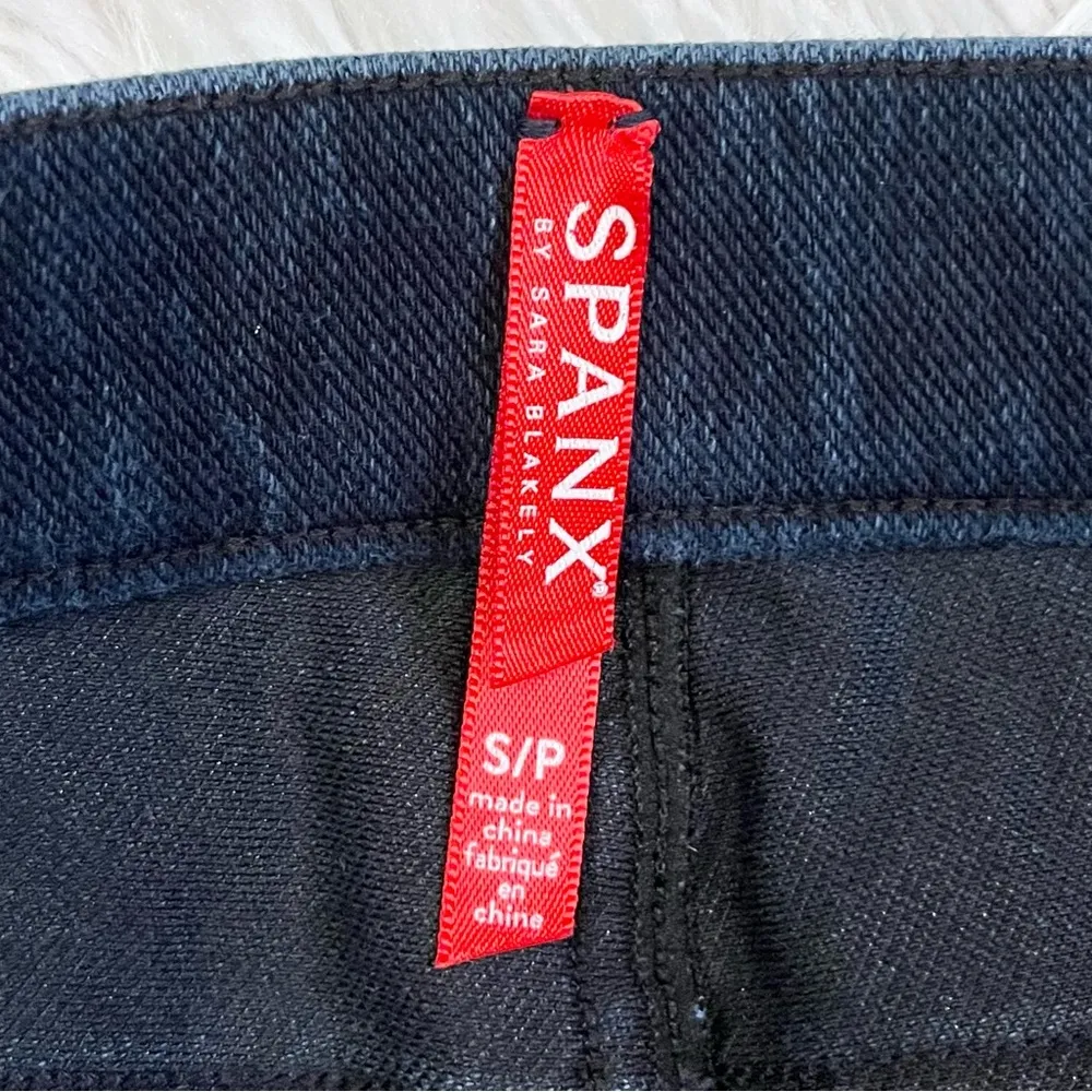 SPANX Mid Rise Dark Wash Pull-On Blue Denim Skinny Jegging Small - Image 8