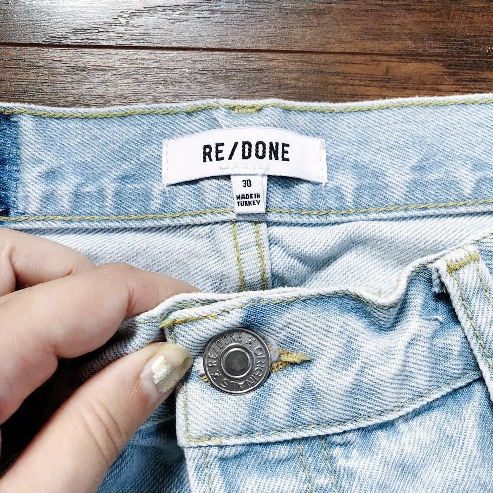 RE/DONE • 90s High Rise Loose jeans Perfect Light Indigo wash button fly baggy - Image 5