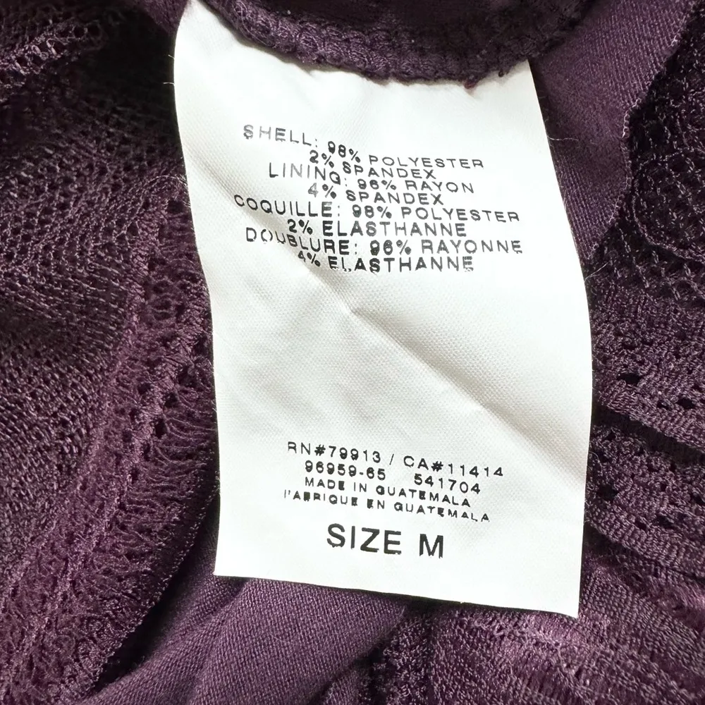 Jessica Simpson Dark Lace Ruffle Asymmetrical Dark Fairy Dark Coquette Purple M - Image 10