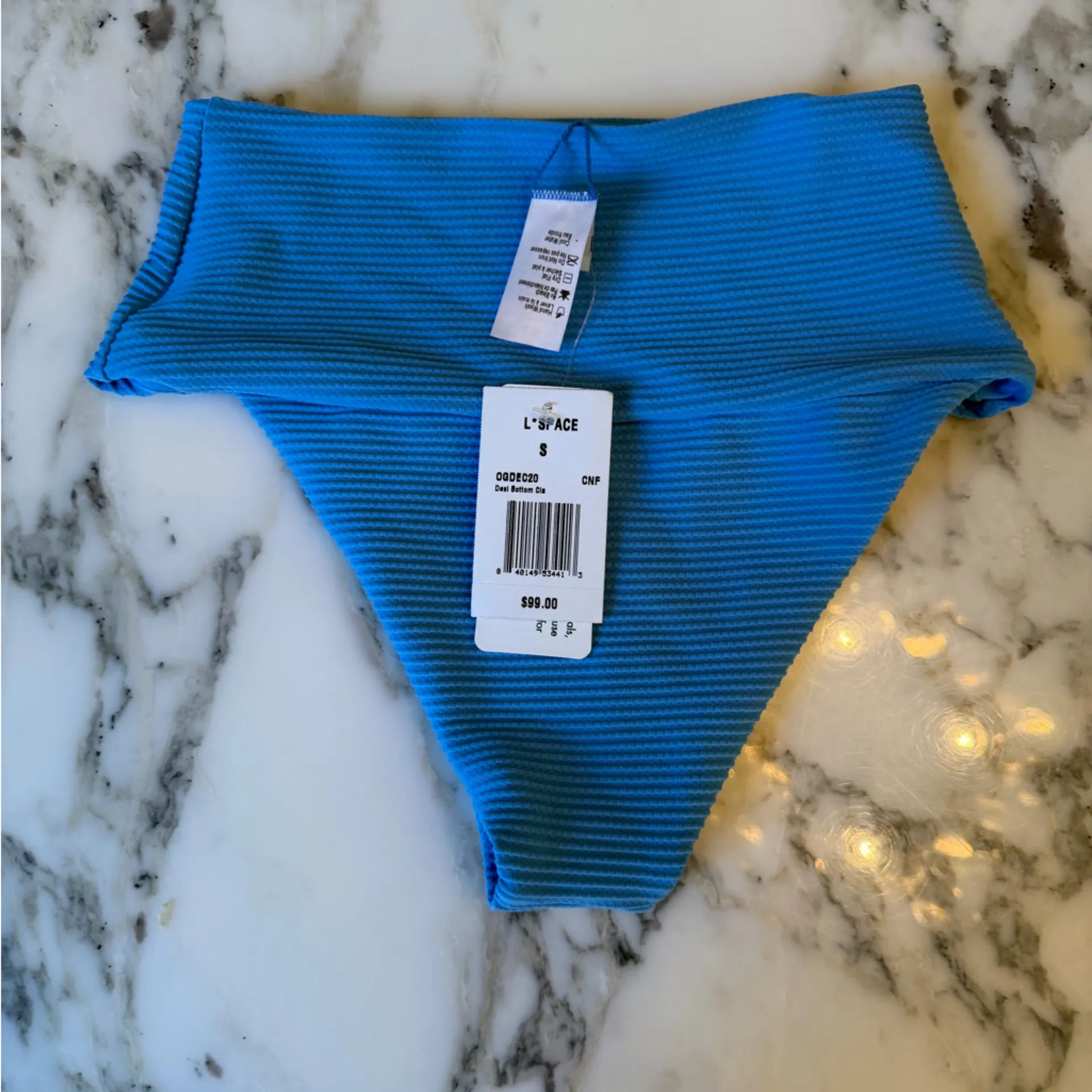 NWT L*Space Vibrant Blue Veronica Fold Over Ribbed Bikini Bottom Sz S - Image 6