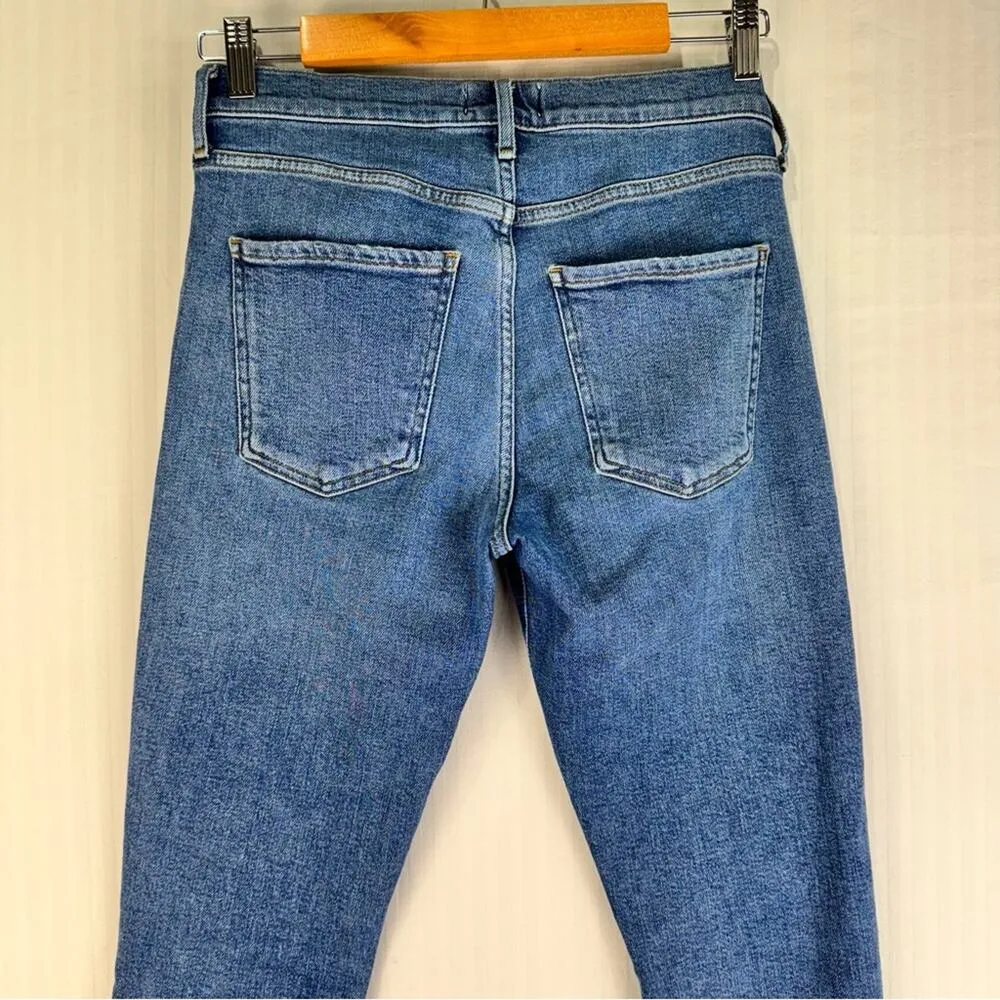 Agolde Toni Mid-Rise Straight Leg Medium Wash Denim Jeans Women’s 26 Distressed - Image 9