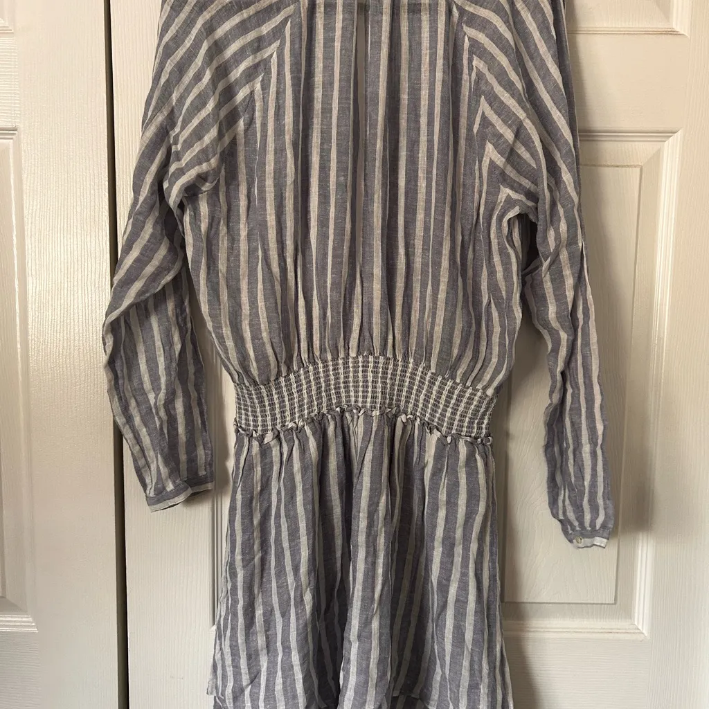 Rails Long Sleeve Blue and White Striped Dress - Image 3