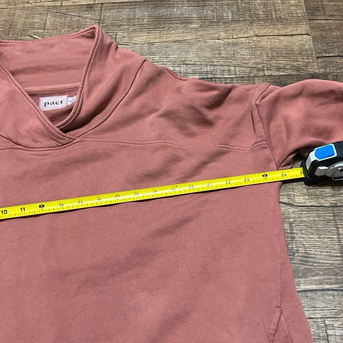 Pact Women Pink Organic Cotton Funnel Neck Drawstring Hem sweatshirt - Image 4