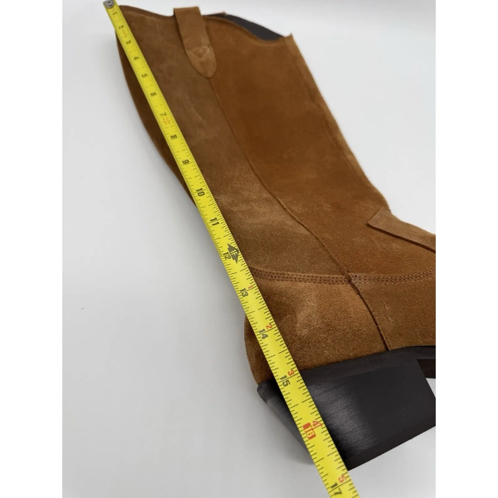 NEW Bianco Suede Western Booties Black Color Size 37 Pointed Toe Cowboy Boot - Image 9