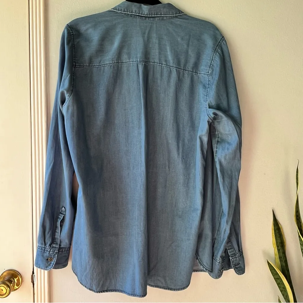 Old Navy• 100% Cotton Chambray Classic Shirt• size Large Tall - Image 11