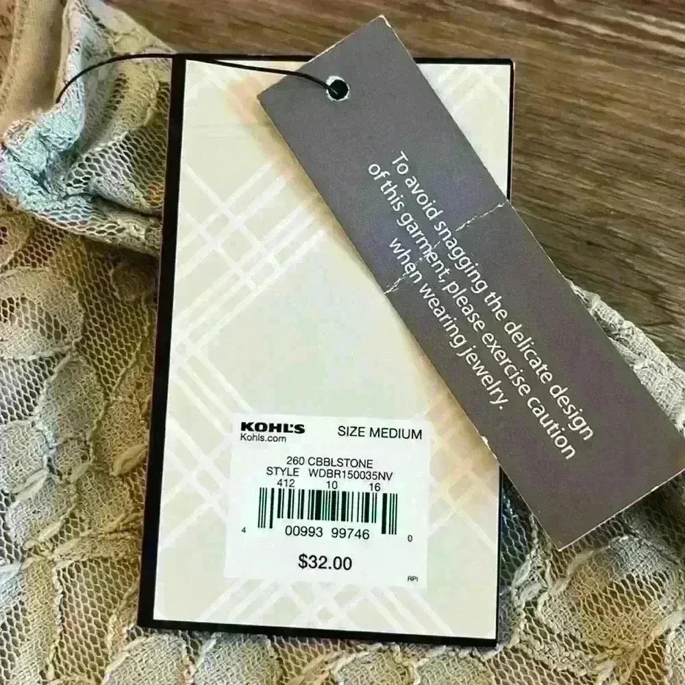 NWT Dana Buchman Beige Taupe Lace Tank Top Shell Sleeveless romantic Size Medium - Image 5