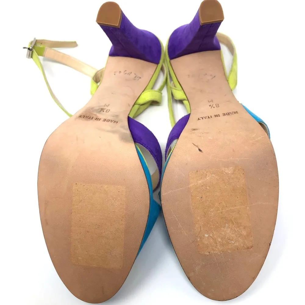 MICHAEL KORS colorful suede strappy sandals, made in Italy, size 8.5 - Image 7
