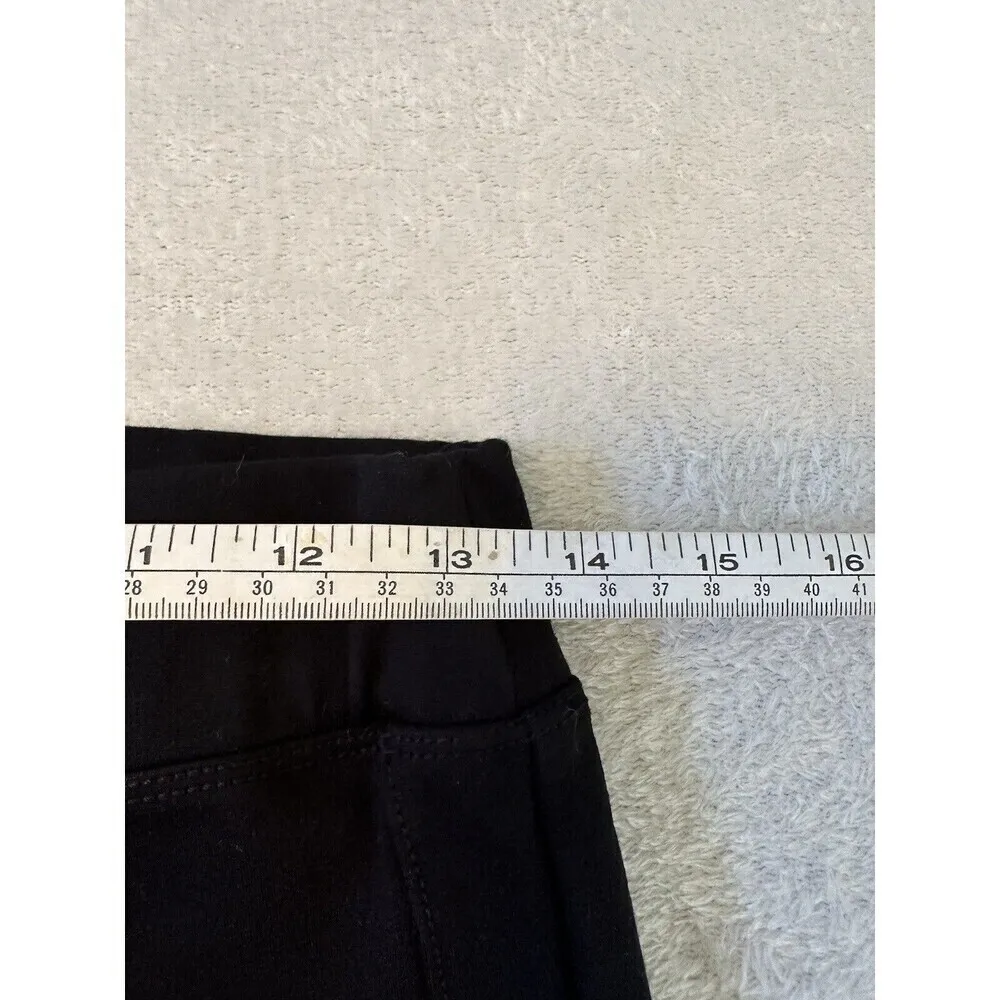 Maeve Anthropologie Flare Leg Ponte Pants Womens Small Washed Black Slit Hems - Image 4