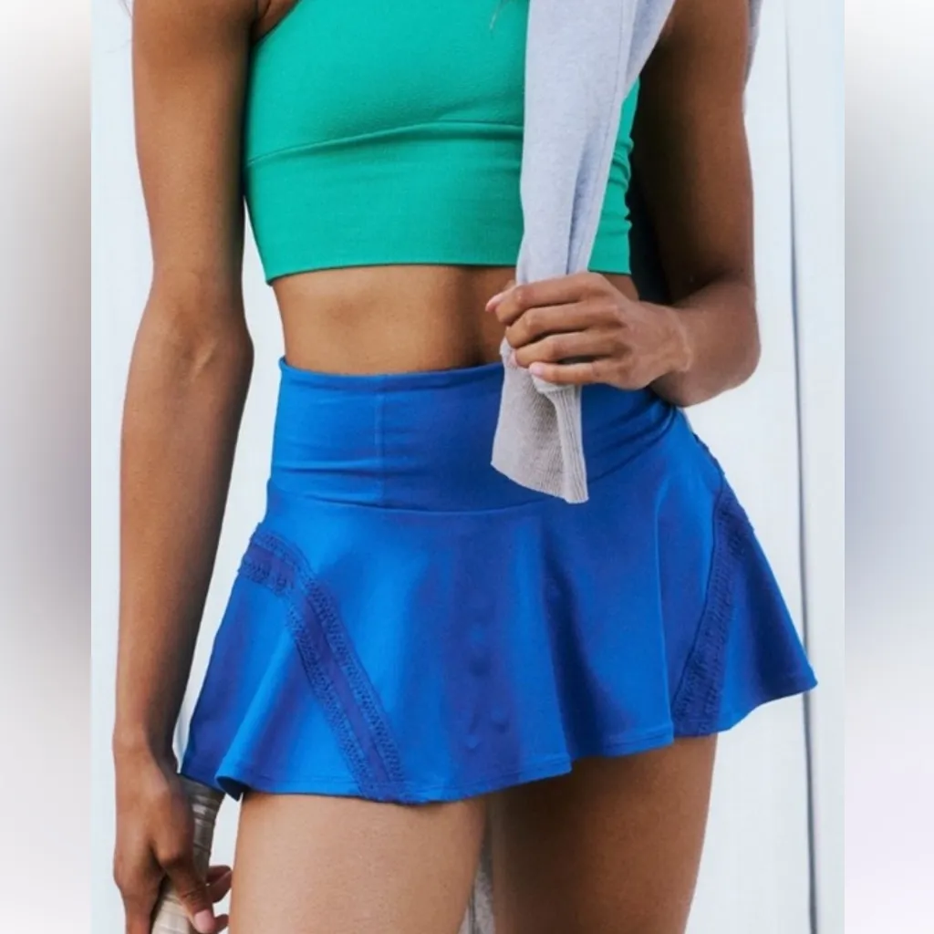 FP Free People Movement Pleats And Thank You Tennis Skort Blue Medium $78 - Image 13