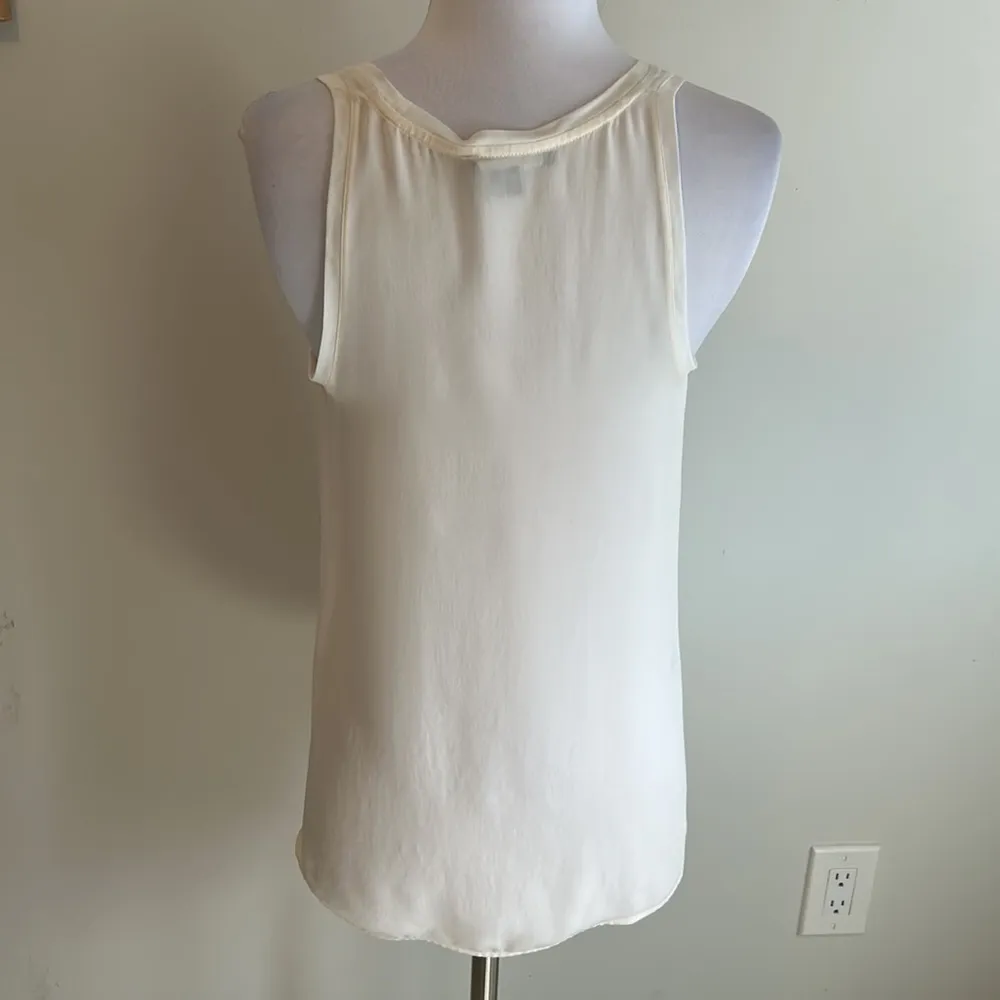 Vince Modal Silk Contrast Tank Ivory - Image 3