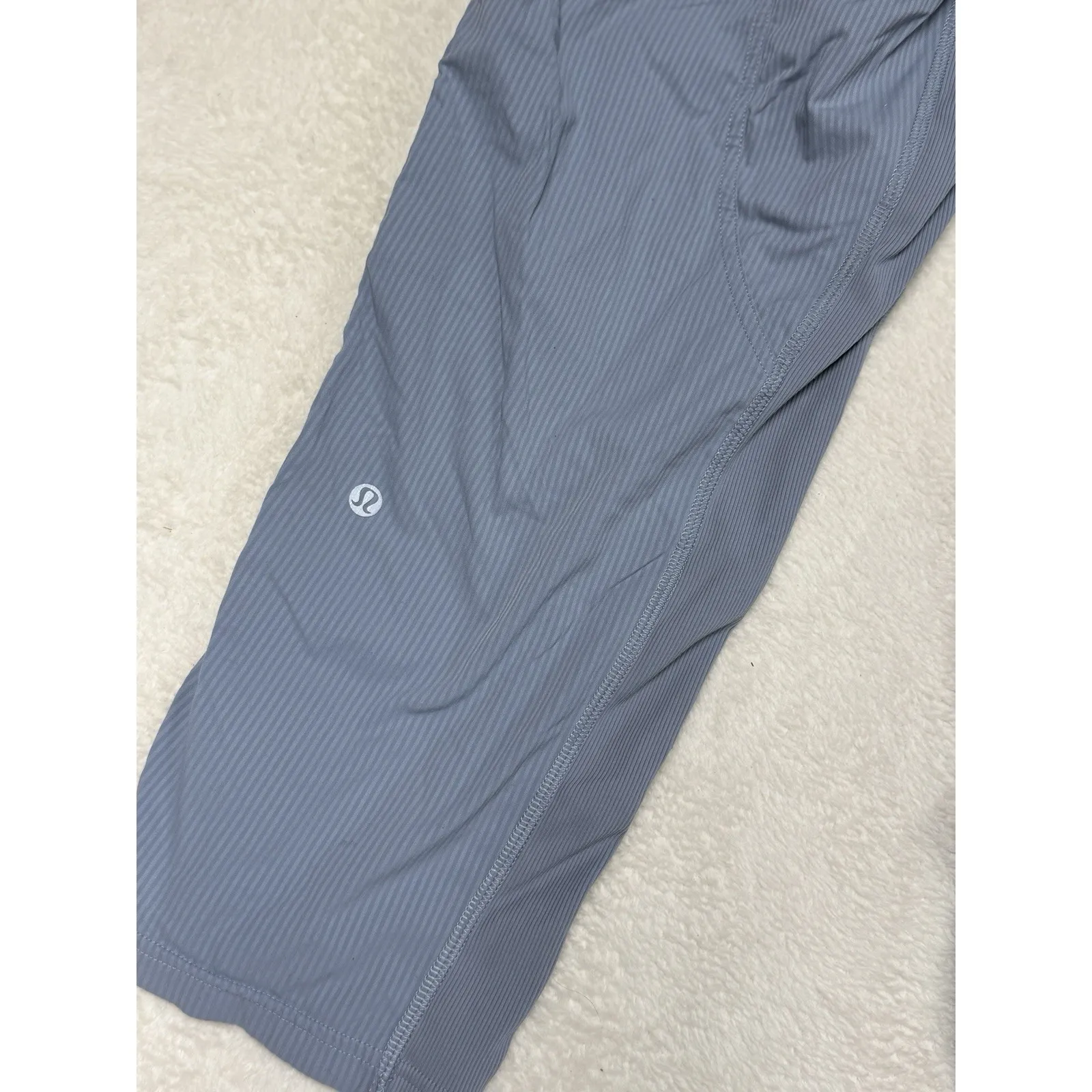 Lululemon Dance Studio Crop Pants Women 8 Blue Mid Rise Cinch Athleisure 25" - Image 3