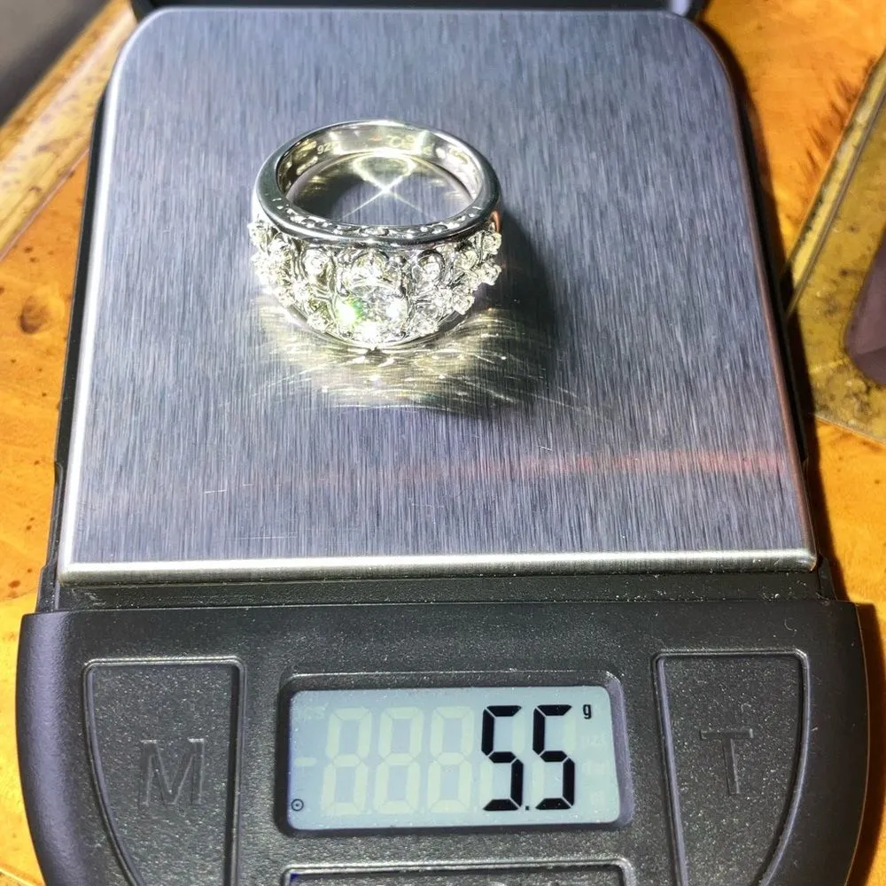 Genuine Moissanite Sterling Silver Ring Size 7 - Image 9