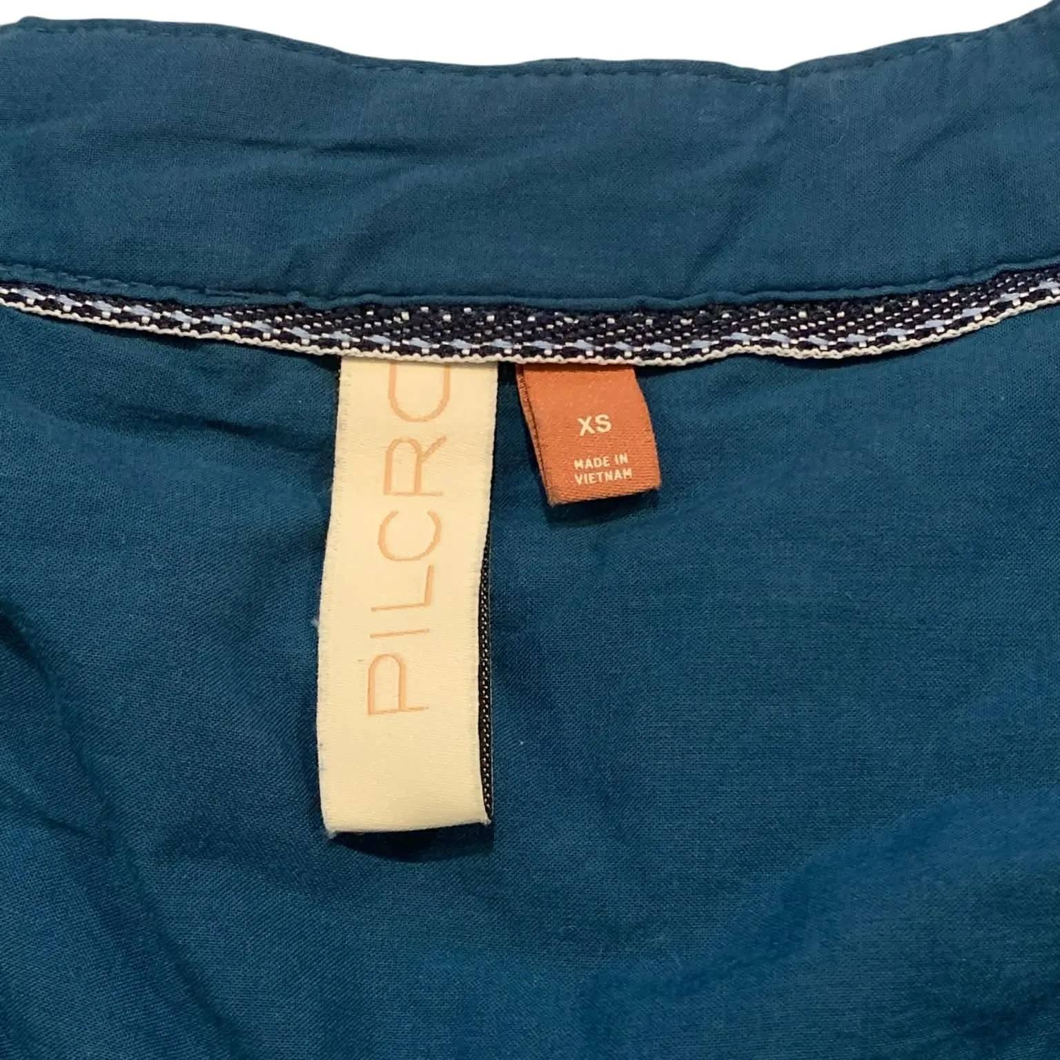 ​Anthropologie Pilcro The Whitney Textured Trapeze Tunic Blouse Teal Blue Green - Image 4