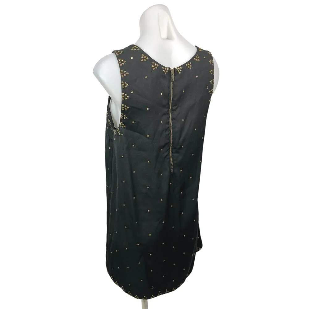 Free People SoHo Black Studded Embroidered Sleeveless Tank Mini Dress Size 6 - Image 5