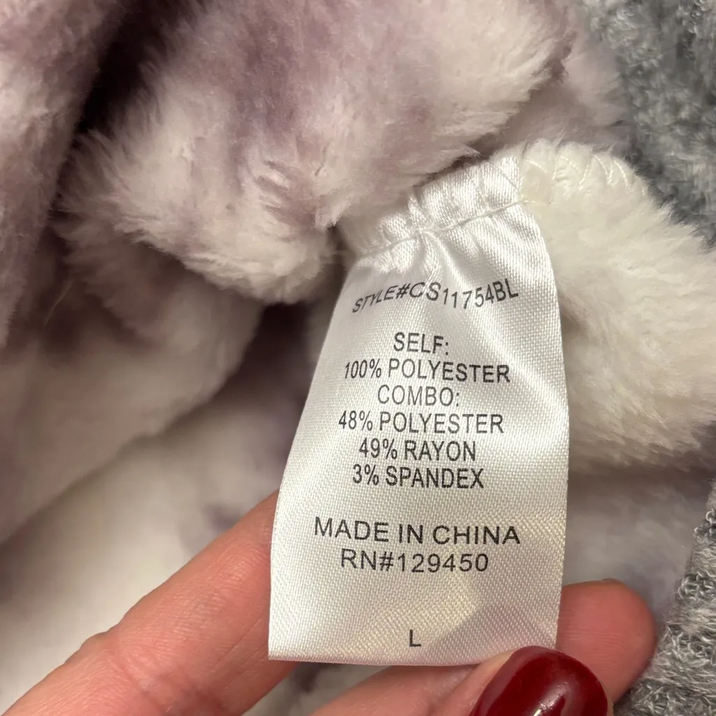 NEW! COMO VINTAGE Tie Dye Fleece Top Sweatshirt Funnelneck Purple White Gray L - Image 13