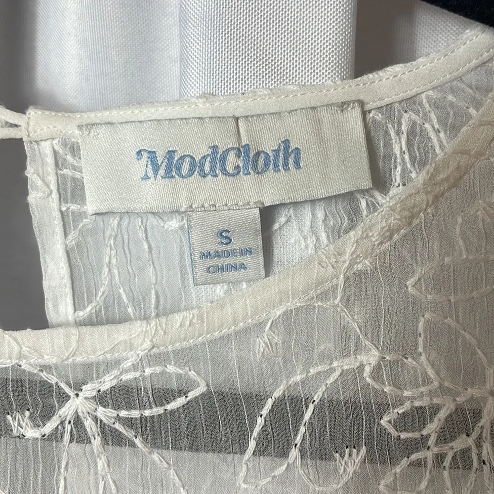 ModCloth Dress Bohemian Maxi Sheer Arms w/ embroidery Size S - Image 7