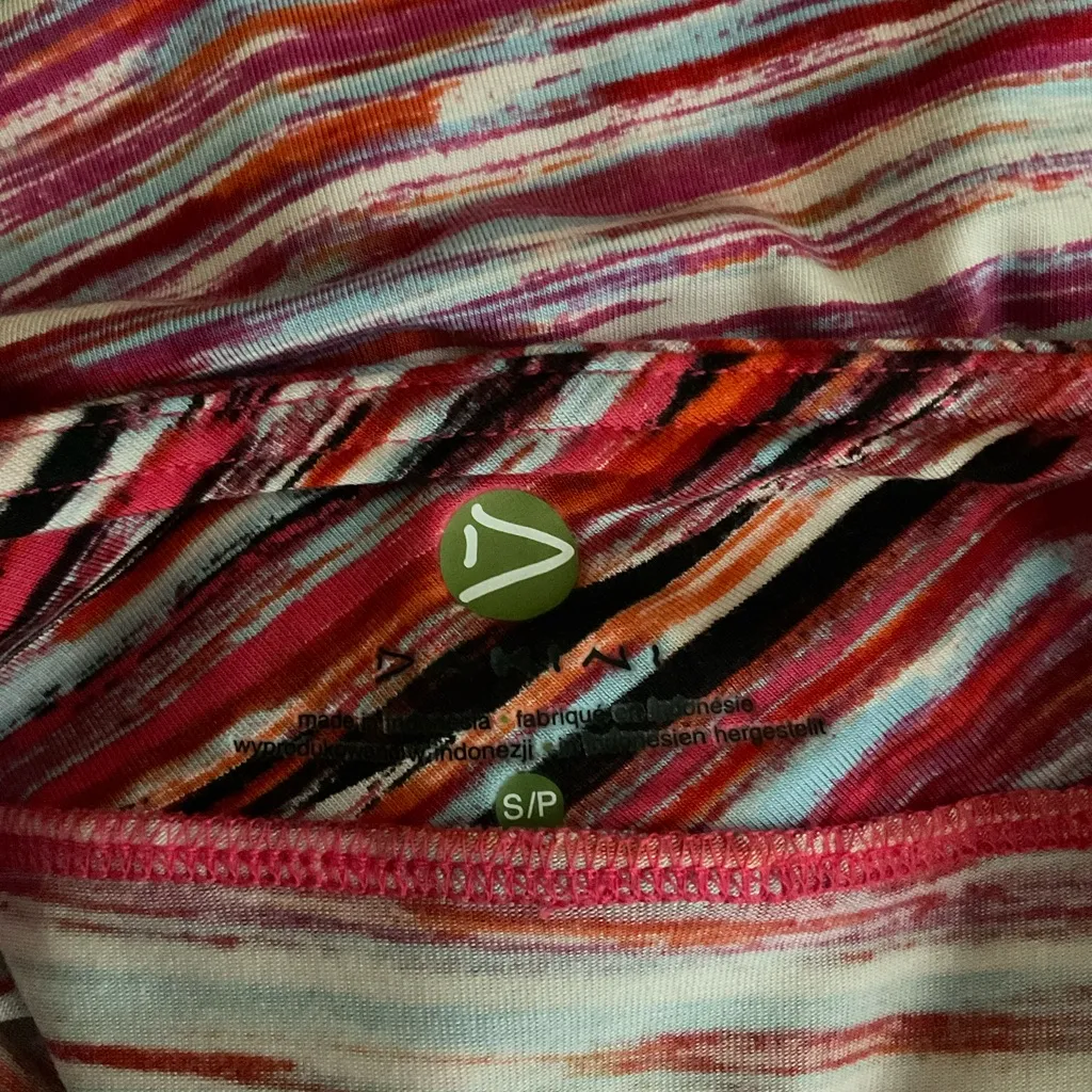 Faux Wrap Jersey Knit Stripe Midi Skirt Size Small Pink - Image 2