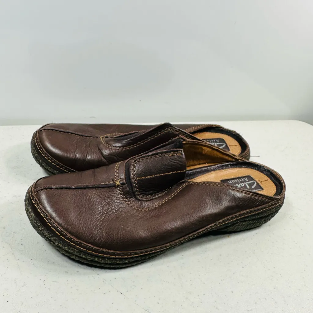 Clarks Dark Brown Leather Loafers size 6,5 - Image 4
