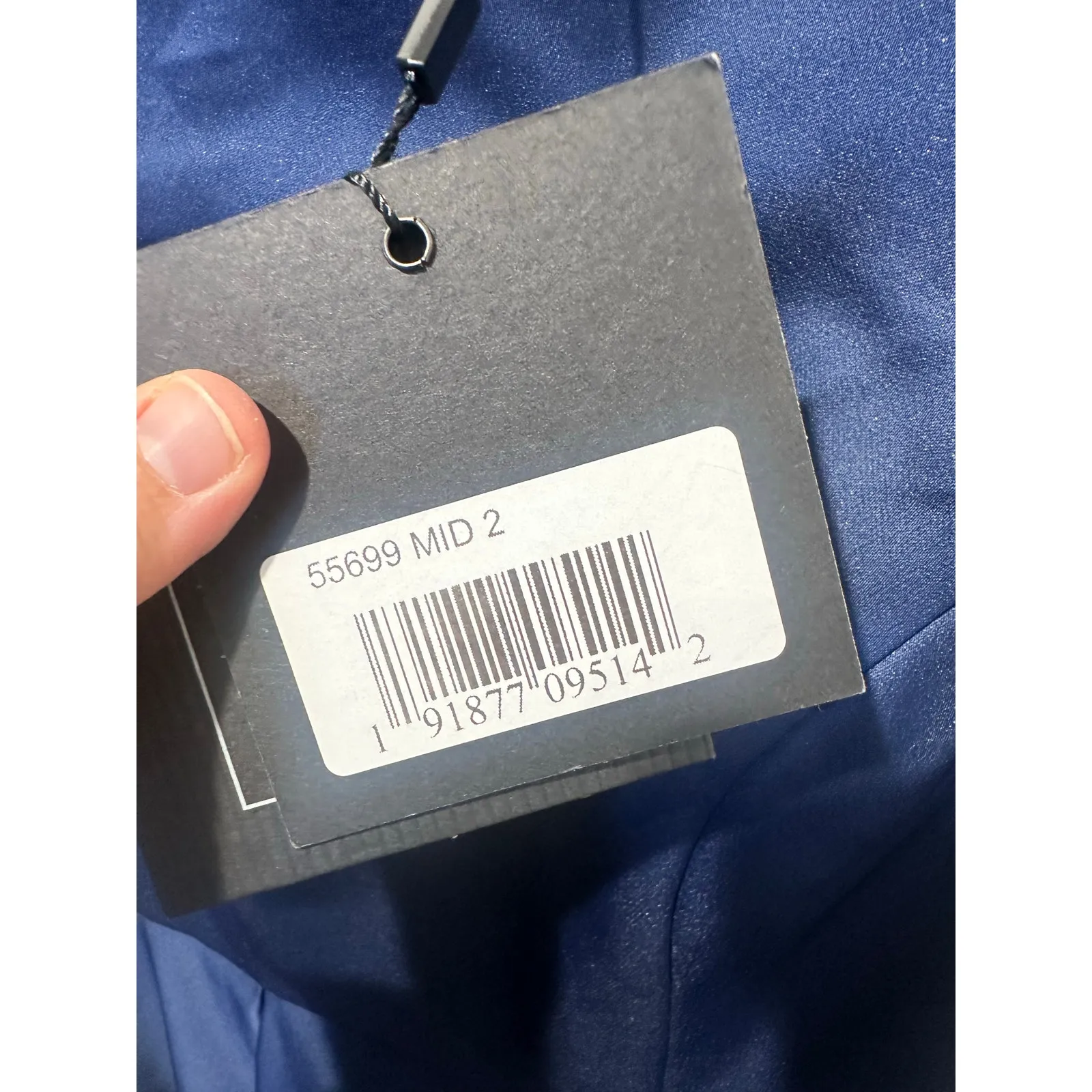 LEENA by MAC DUGGAL Navy High Neck Cap Sleeve Beaded Tea Length MIDI Dress sz 2 Blue - Image 11