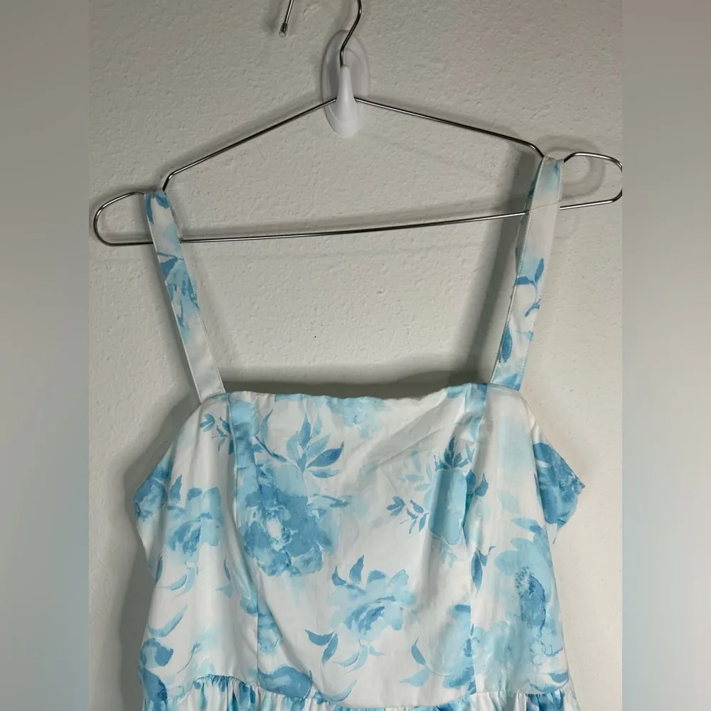 Trixxi Women’s Blue Floral Bubble Hem Mini Dress Size XL - Summer Sundress - Image 4