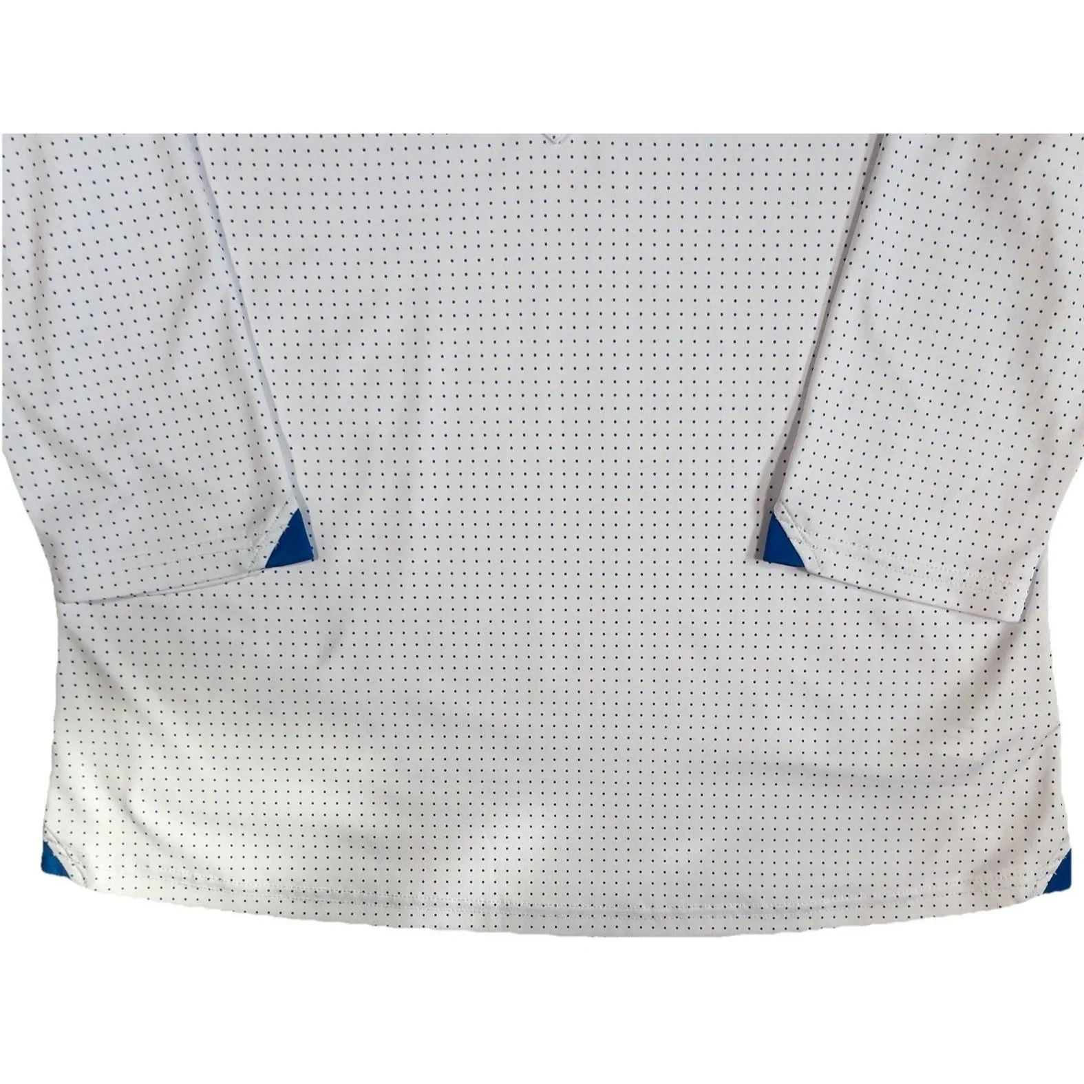FootJoy Golf Shirt Polo Womens Large 3/4 Sleeve White Blue Dot Greenbrier Logo - Image 4
