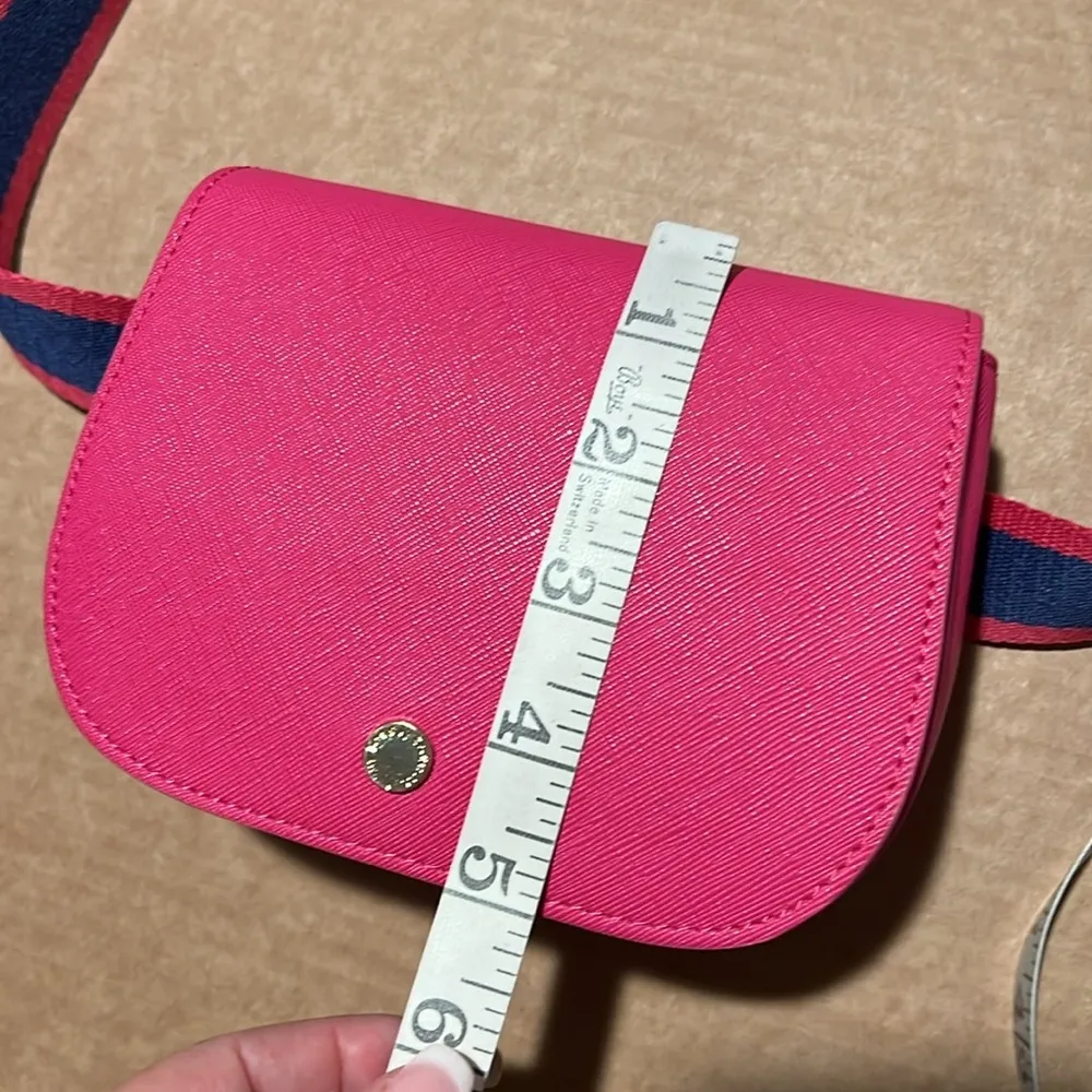 The Lovely Tote Sinosky Limited saffiano vegan leather fanny pack waist bag NWOT Pink - Image 10