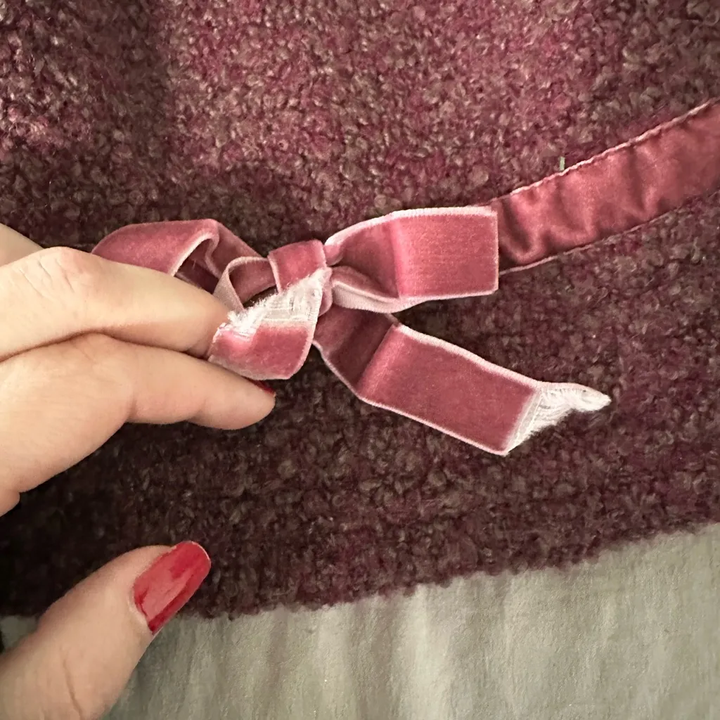 Liz Claiborne Burgundy Tweed Hat - Image 2