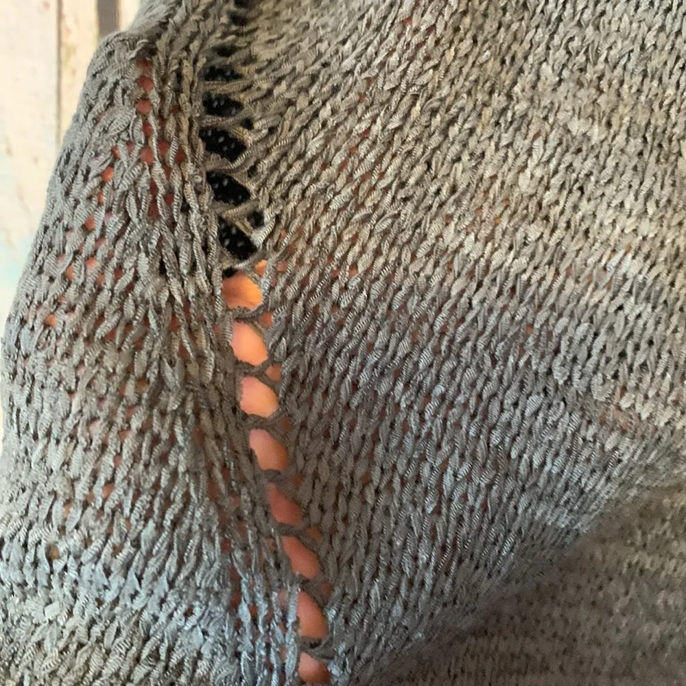 Miss Me  Green Knit Ripped Back Distressed Sweater Size S - Image 4