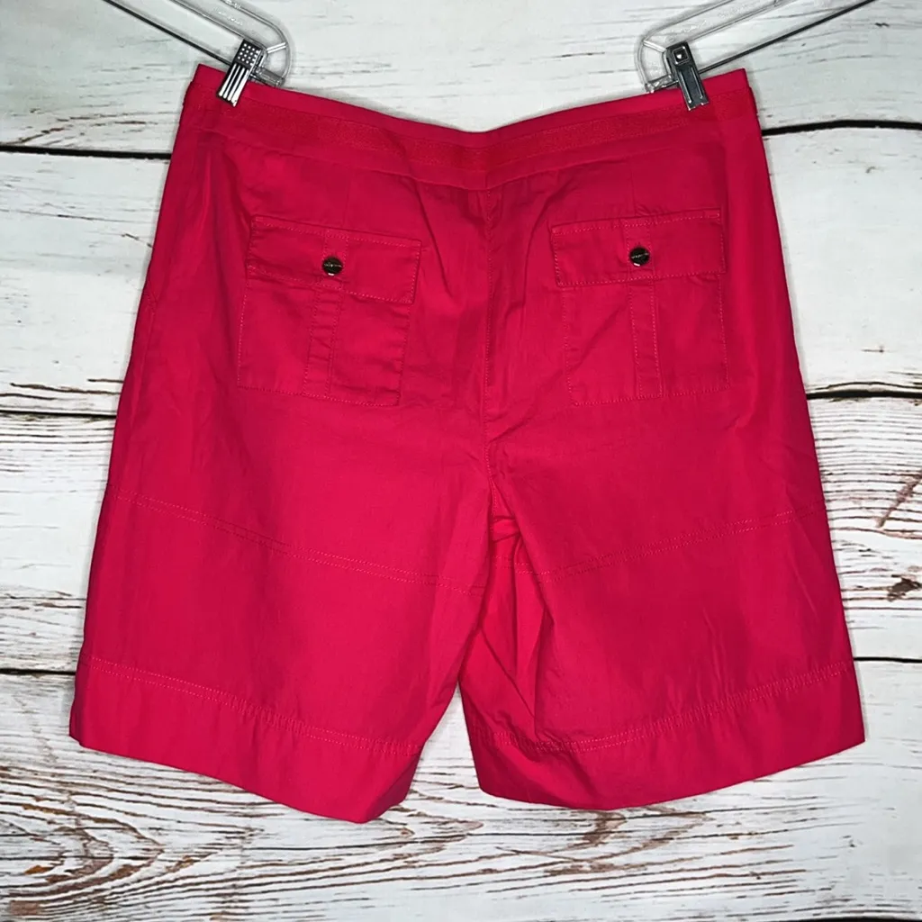 Jones New York Size 12 Hot Pink 100% Cotton 10” Inseam Bermuda Shorts - Image 2
