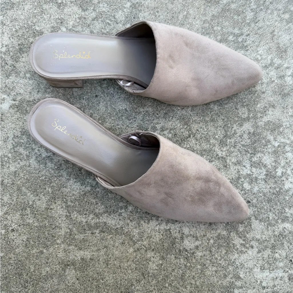 Anthropologie Splendid Laylai Heeled Mule Tan Beige Brown Size 10 - Image 3