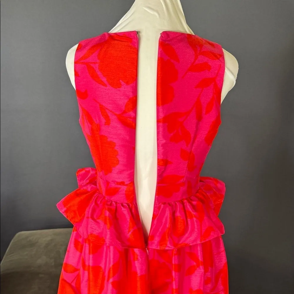 Women’s Kate Spade x Target Rose Peplum Pink Midi Dress V-Neck Size 00 NWOT - Image 7