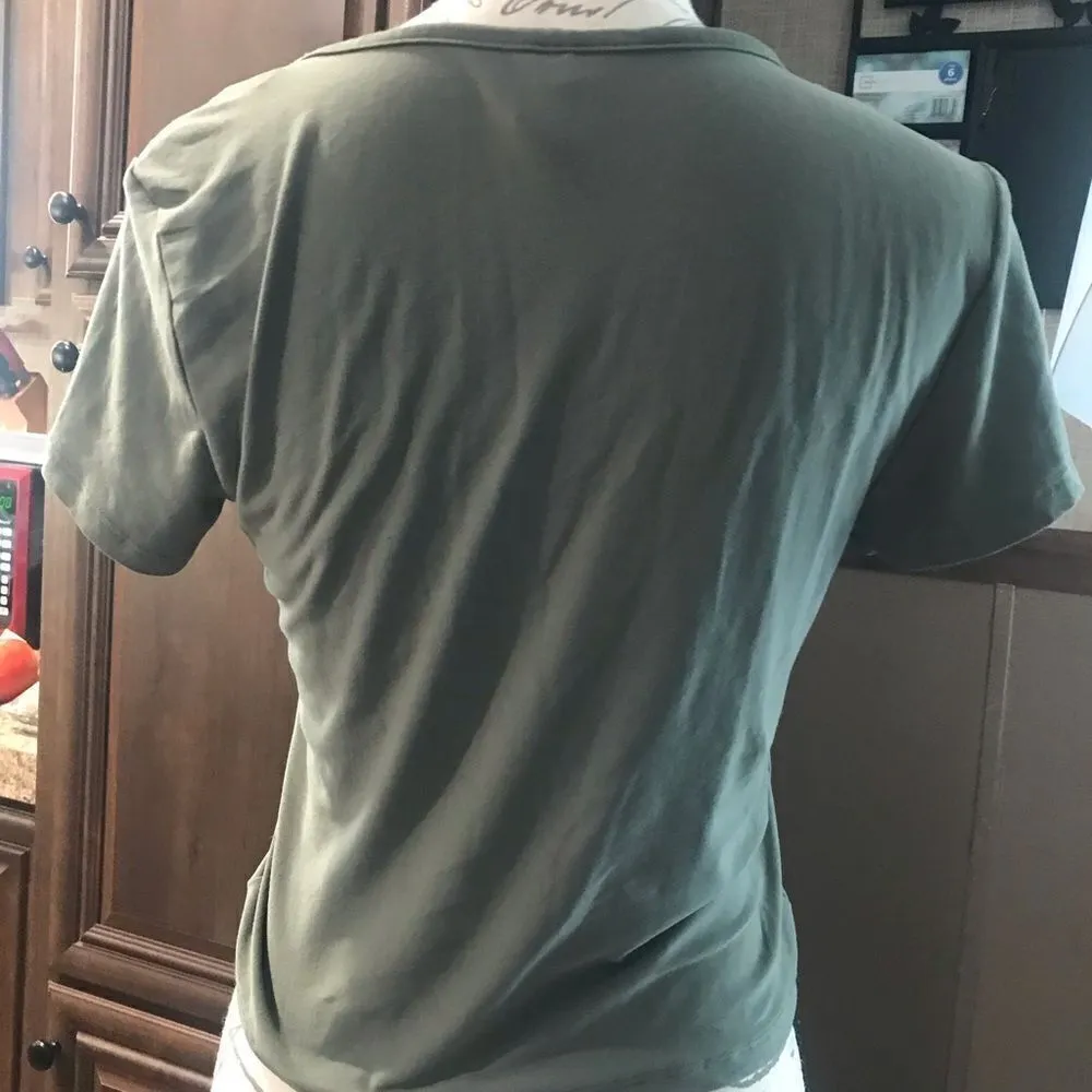 no boundaries size large green scrunched crop top - Image 13