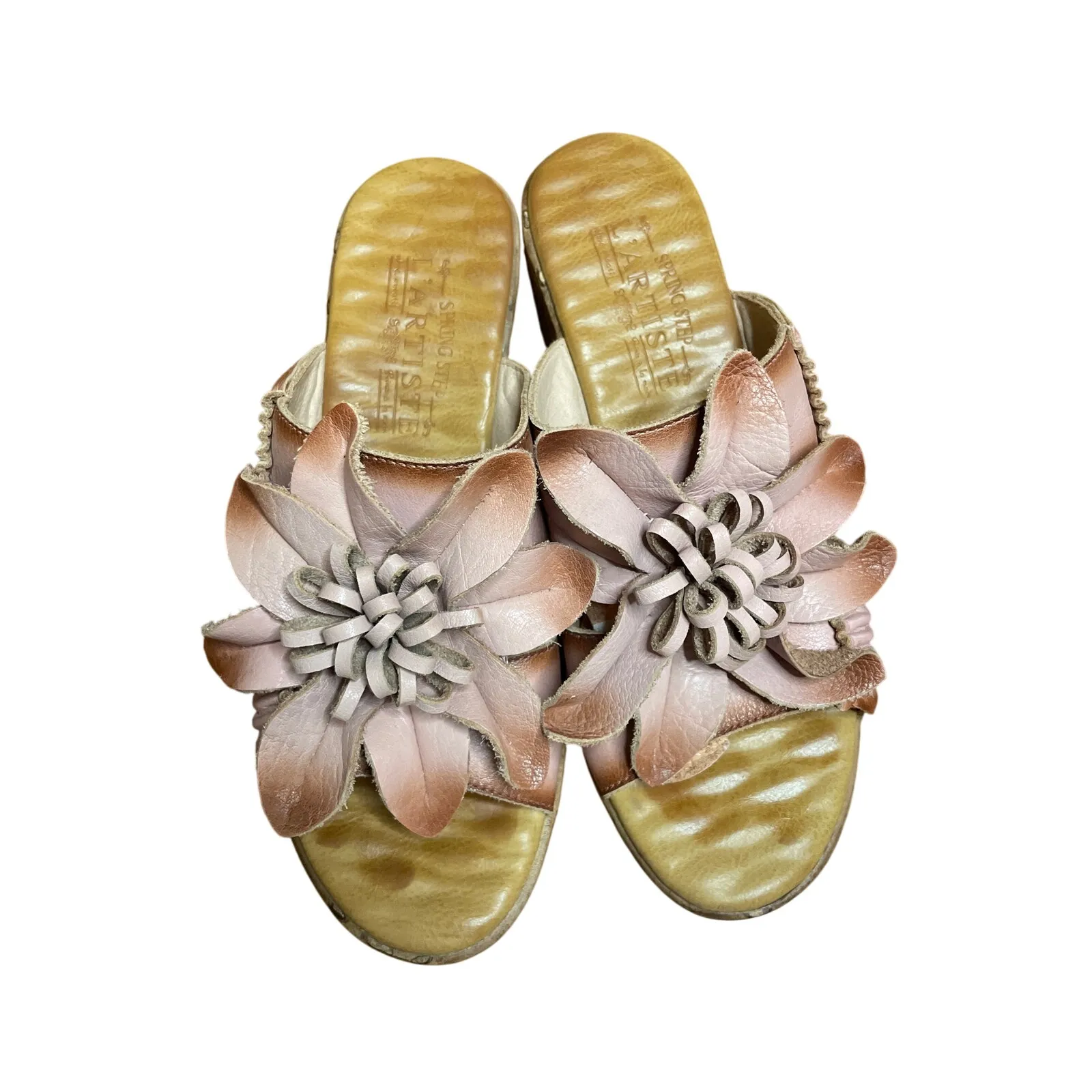 L’ARTISTE Bloomin Slide Platform Shoes Blush Pink Sandals Leather Size 37 7 - Image 2