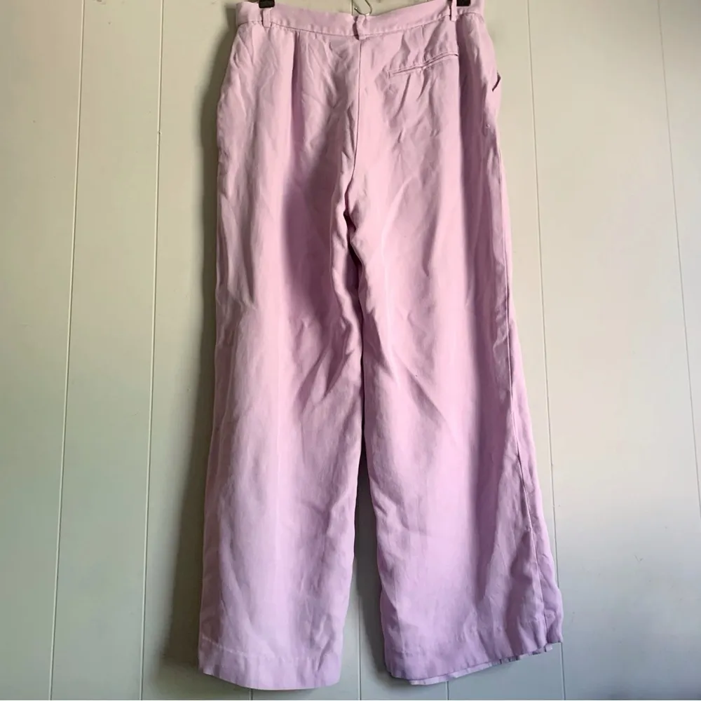 LAUREN  Vintage 100% SILK Y2K PINK Pants Straight Leg Trousers 8P - Image 3
