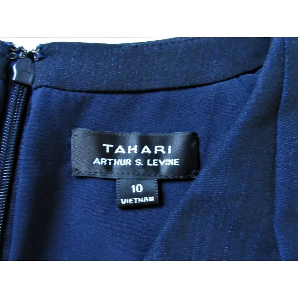 NWT Tahari ASL Kilo in Navy Blue Cap Sleeve V-neck Stretch Sheath Dress 10 $159 - Image 7