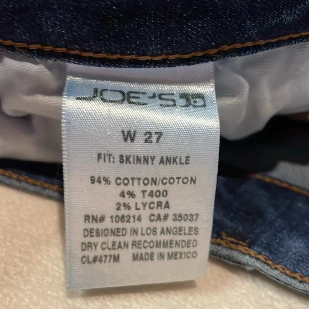 Joe's Jeans- “Joyce” Skinny Ankle Distressed Raw Hem Dark Wash Jeans- Size 27 - Image 9
