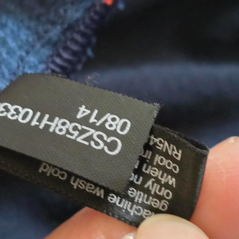 The Limited Navy & Red Sleeveless Heart Print Mixed Media Blouse Size Small Blue - Image 8