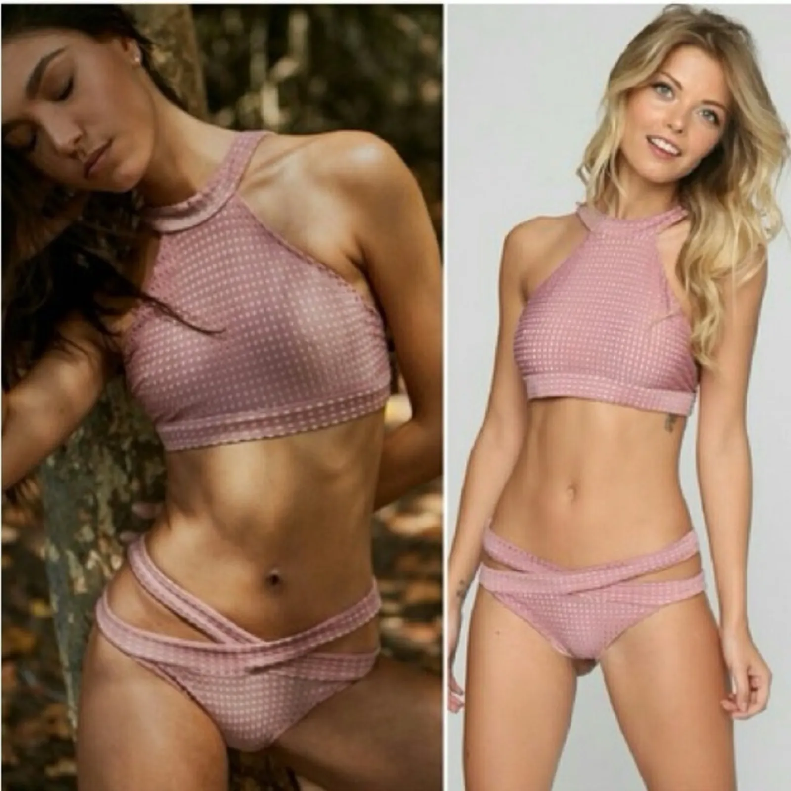 NWT ACACIA Fiji Mesh Bikini Bottom Size Large Pink - Image 2