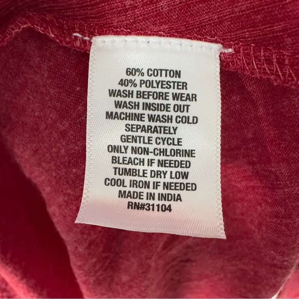 True Craft Red Babydoll Top Long Sleeve round neck cotton blend solid ribbed NWT - Image 12