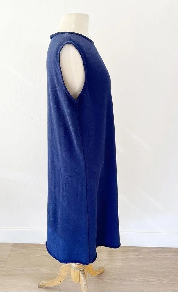 Eileen Fisher Lightweight Organic Cotton French Terry Dress Iris Blue | Medium - Image 6