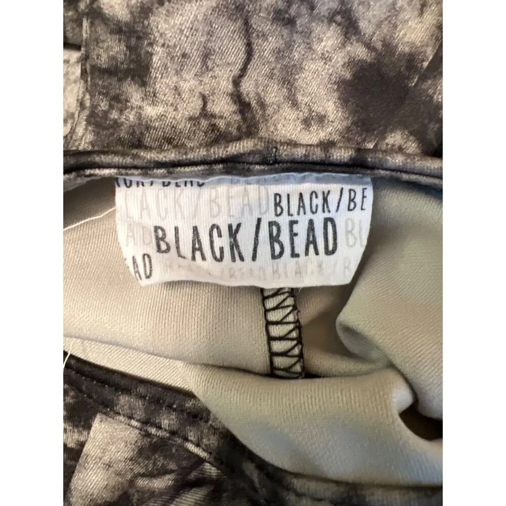 Black/Bead Tie Dye Tunic Tank Top Sleeveless Flowy Black Gray Sz M Size M - Image 4