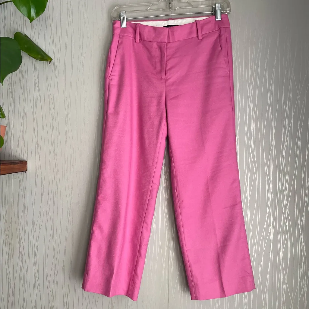 J Crew Pink Linen Blend Peyton Pants Womens 2P - Image 4