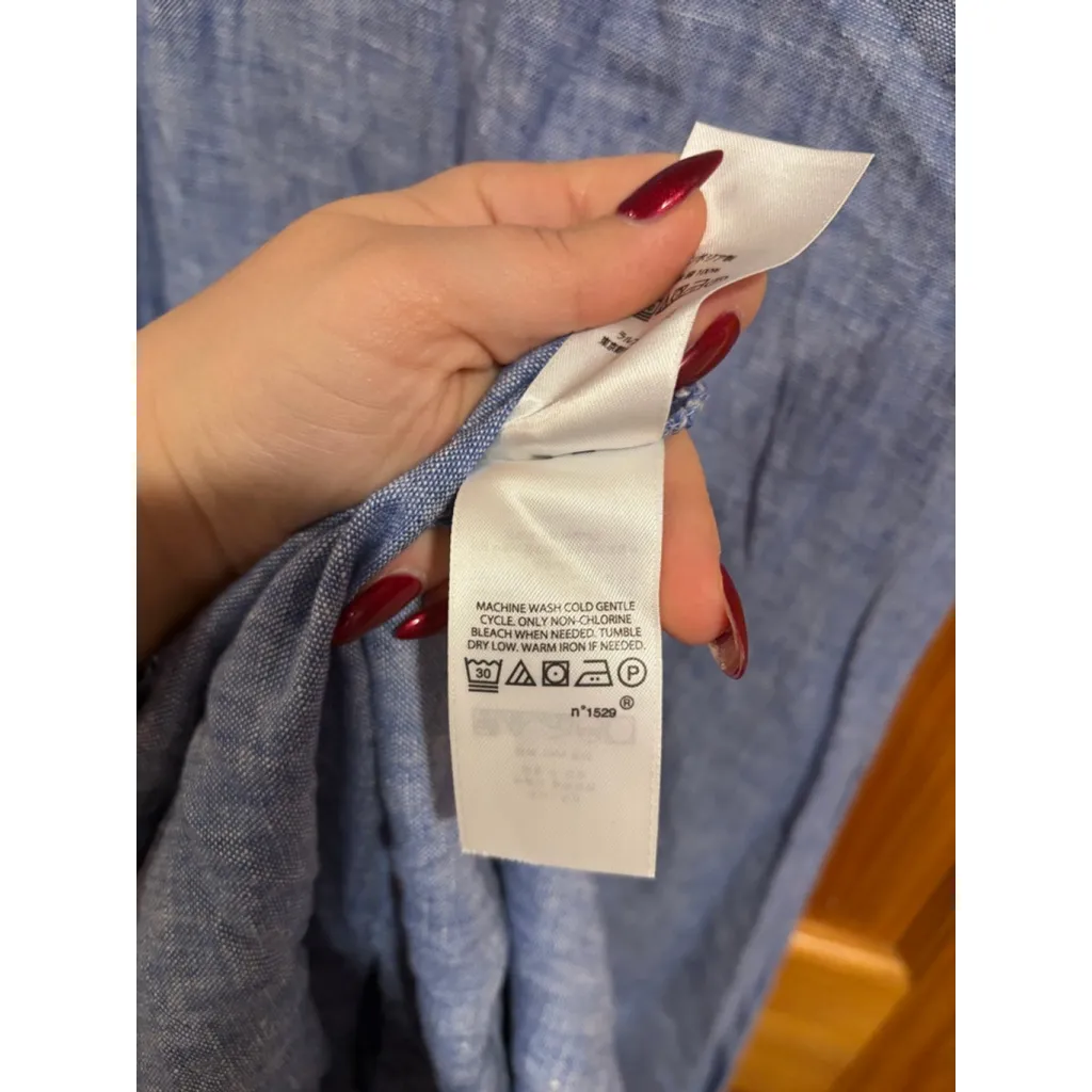 Polo Ralph Lauren Linen Midi Dress Blue Sleeveless Ruffle Hem Size Medium NWOT - Image 8